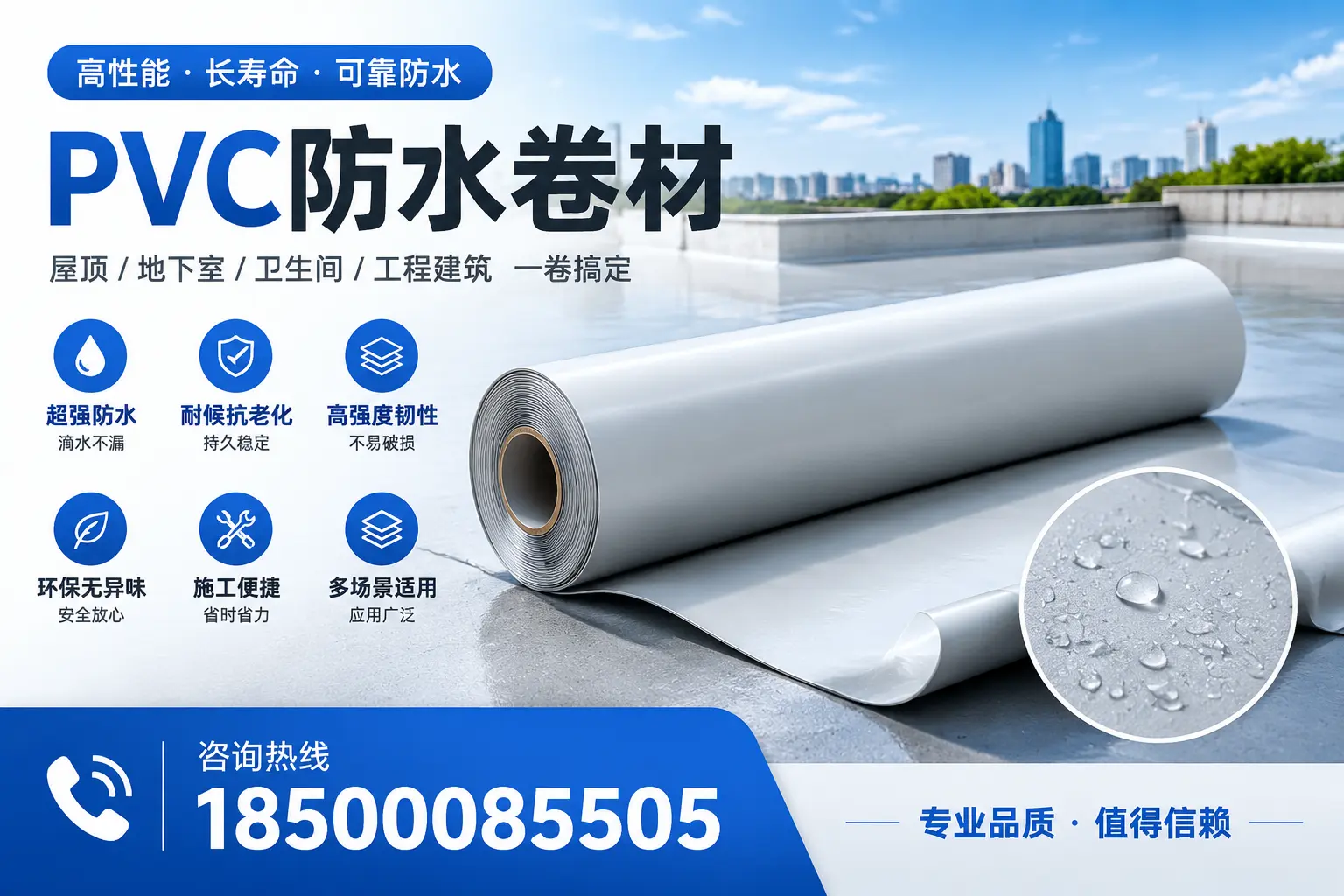 PVC防水卷材的防水效果评测，适合盘锦的科学依据